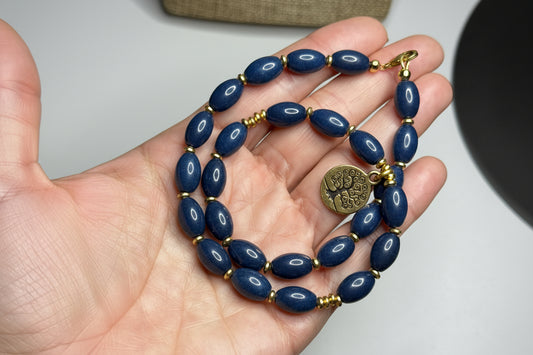 Lapis Lazuli Brass Necklace