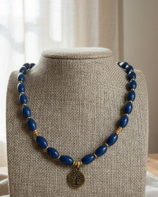 Lapis Lazuli Brass Necklace