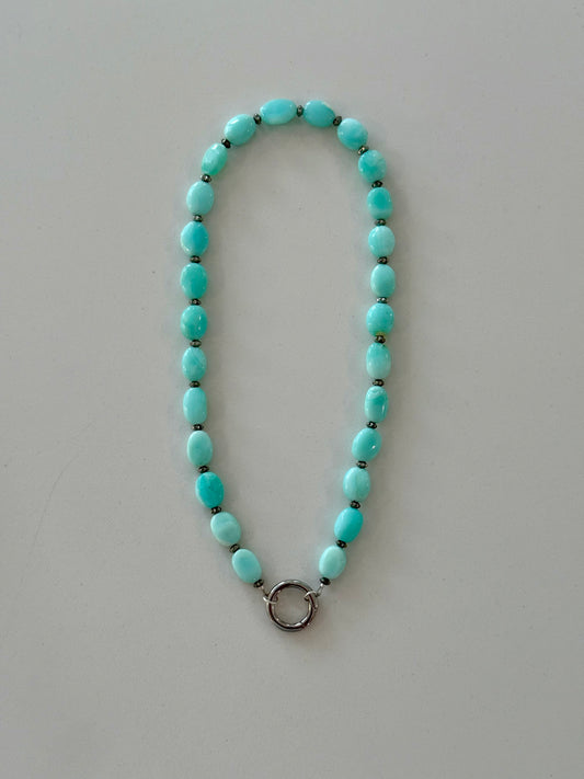 Amazonite necklace in silver