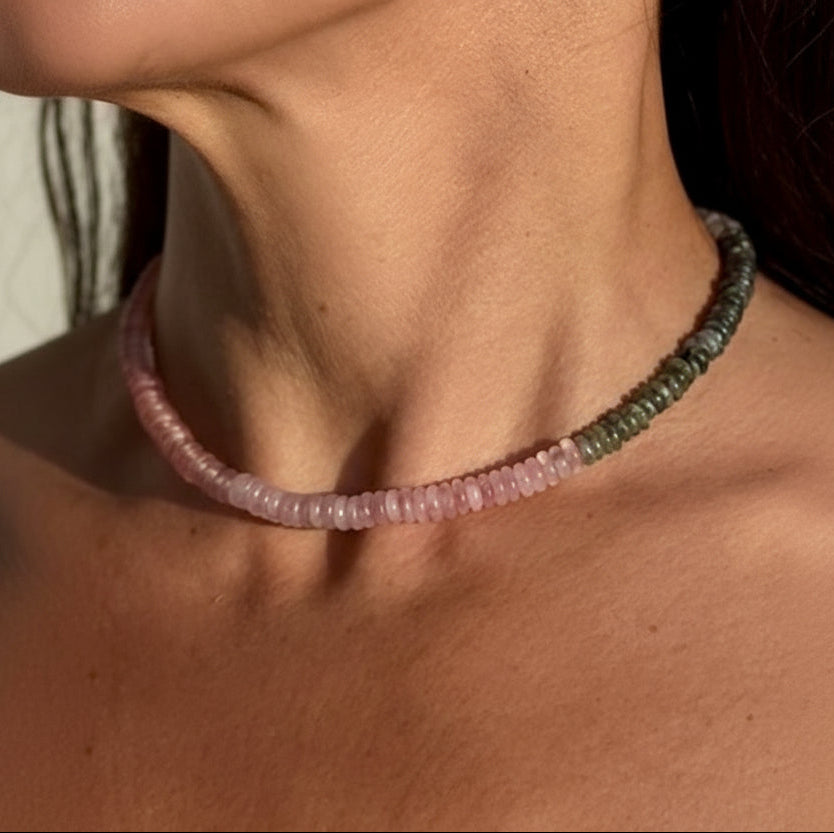 Colorblock Choker Natural Agates